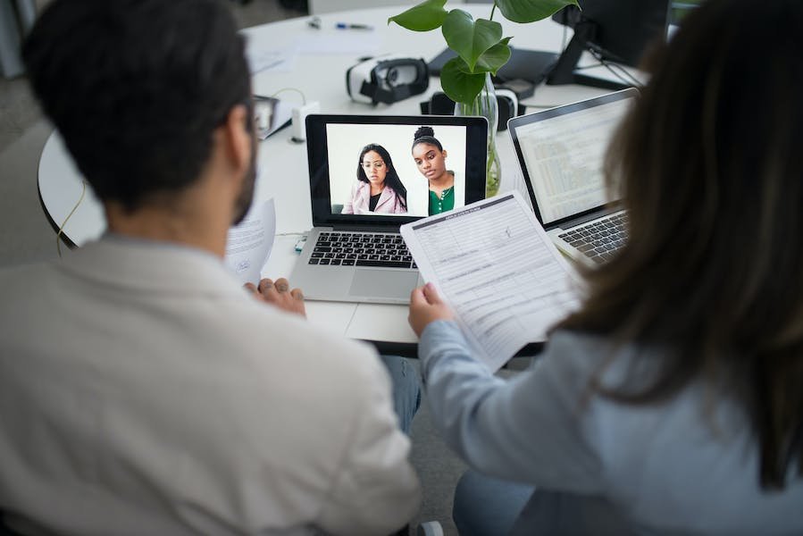 People Doing Online Job Interview